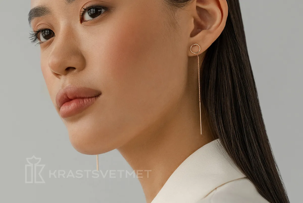 Серьги из красного золота «Мини-кольцо на Кобре»